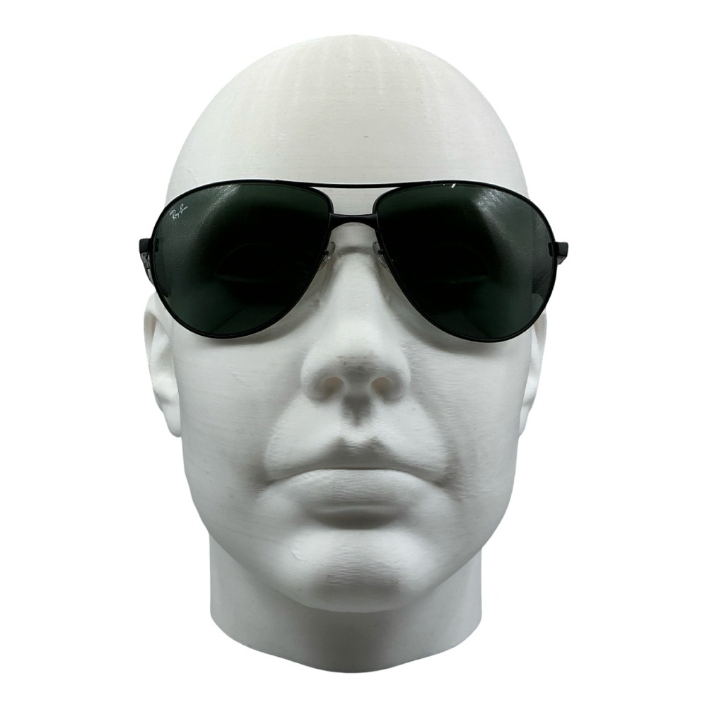 Ray-Ban RB 3393 006/71 Black Aviator Sunglasses Dark Green Lens 64-14-120